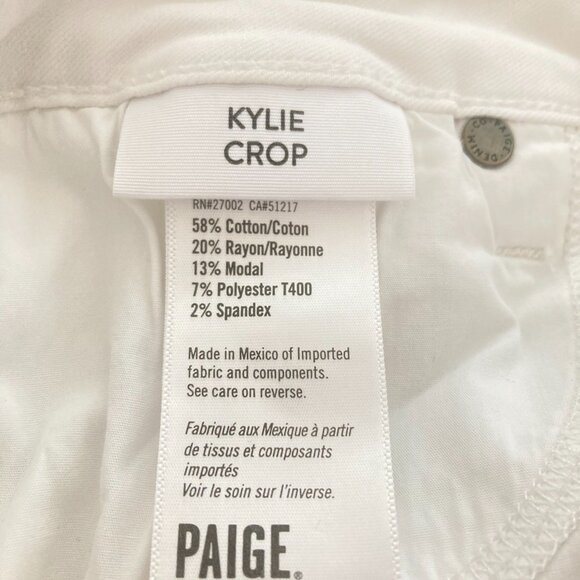 Paige Kylie Crop Women's White Jeans Cuffed Hem Sz 29 - Picture 10 of 10